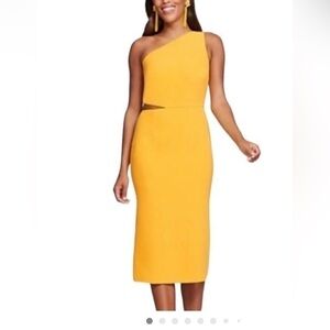 GABRIELLE UNION Women’s Yellow One-Shoulder Dress withCutout. NWT. size 6